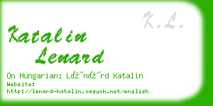 katalin lenard business card